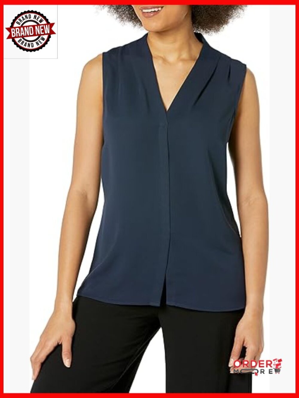 Easy Day to Night Sleeveless V Neck Layering Top - Tucked Shoulders